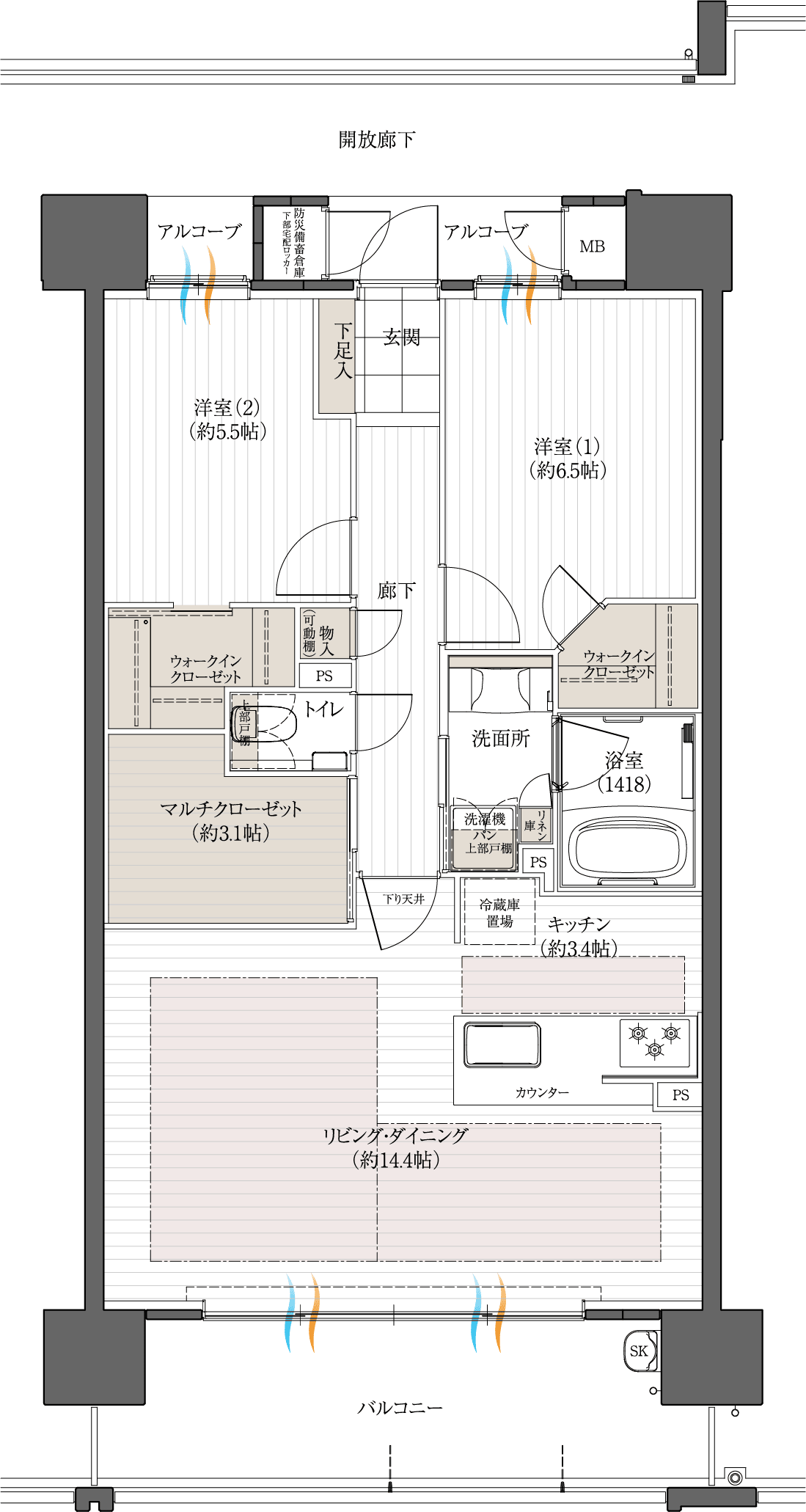 Cタイプ（メニュープラン1）間取り図