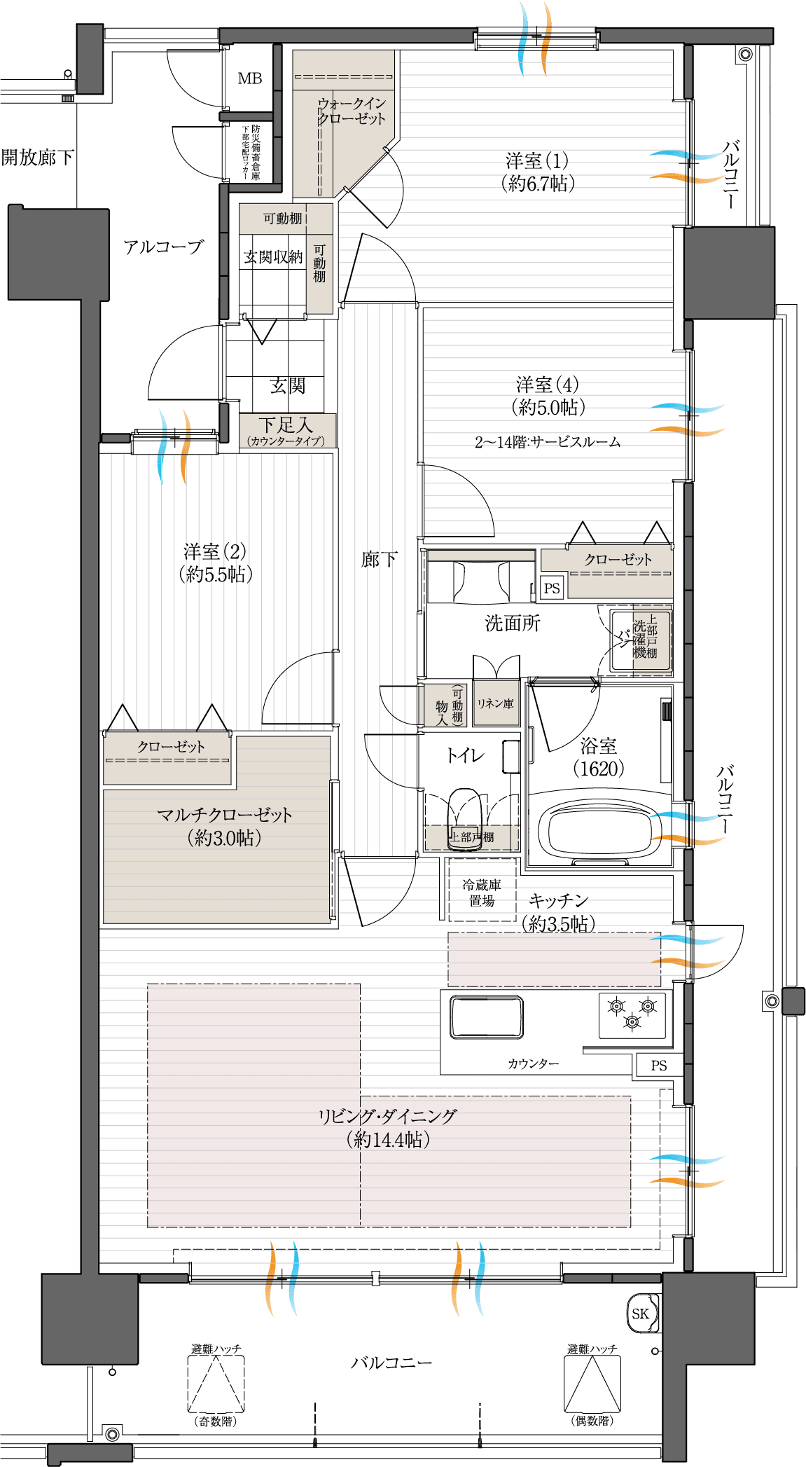 Dタイプ（メニュープラン1）間取り図